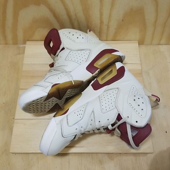 NIKE AIR JORDAN 6 RET RO OG BG OFF WHITE-MAROON SZ 11 - Picture 3 of 7